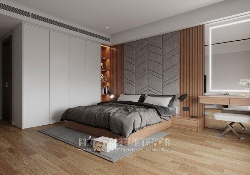 Tủ quần áo từ chất liệu gỗ acrylic màu trắng trang nhã