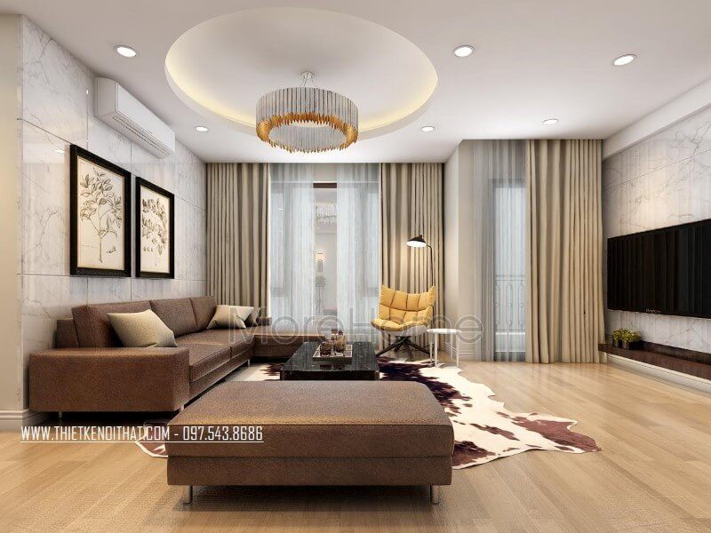 Thay vì thiết kế tường thô đơn sắc theo kiểu truyền thống, kiến trúc sư đã khéo léo thay thế thành các bức tường đá hoa cương thanh thoát, tinh tế, vừa tạo độ phản chiếu vừa phải vừa giúp không gian trở nên cuốn hút, mới lạ và thu hút hơn