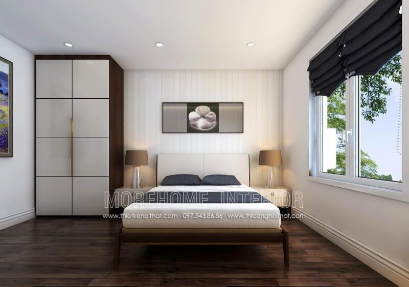 Sản phẩm giường ngủ hiện đại đơn giản bằng gỗ óc chó