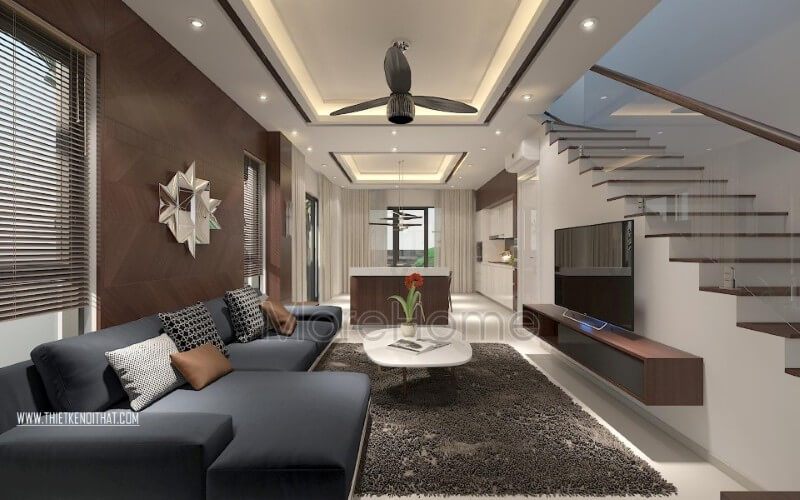 Thiết kế biệt thự Vinhomes Thăng Long hiện đại, đơn giản, không chú trọng đến các nét trạm khắc tinh xảo mà tập trung nhiều hơn vào sử dụng công năng sử dụng mang đến sự thuận tiện cho gia chủ